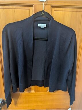 Calvin Klein Women's Navy Open-Front Cropped Cardigan